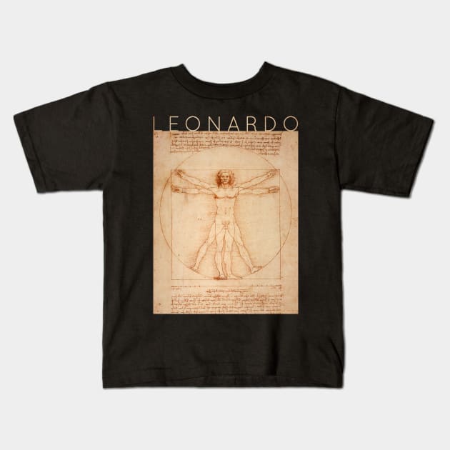 Vitruvian Man - Leonardo da Vinci Kids T-Shirt by TwistedCity